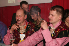 Ritter Werner und Komtur Reiner nach getaner Arbeit beim Raubritterball